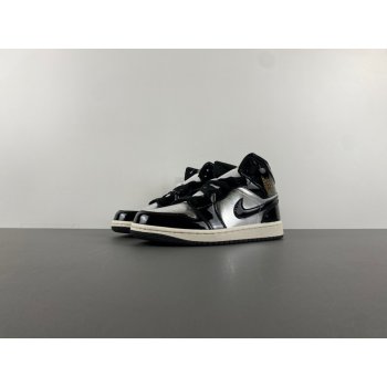 AJ 1 Mid SE GS'Black Metallic Silver'